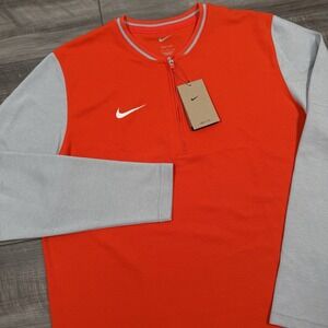 Nike Men's Dri-FIT 1/4 Zip Pullover Top Orange Gray Size Large NWT FJ9549-820